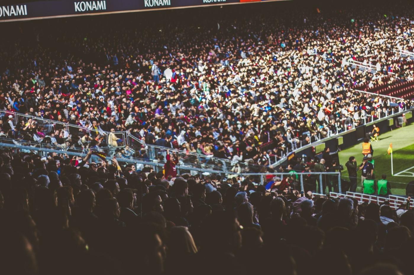 A packed stadium crowd during a live match, reflecting BetKing's strong in-play live betting
